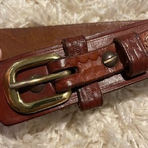 Cabela’s brown tooled leather belt